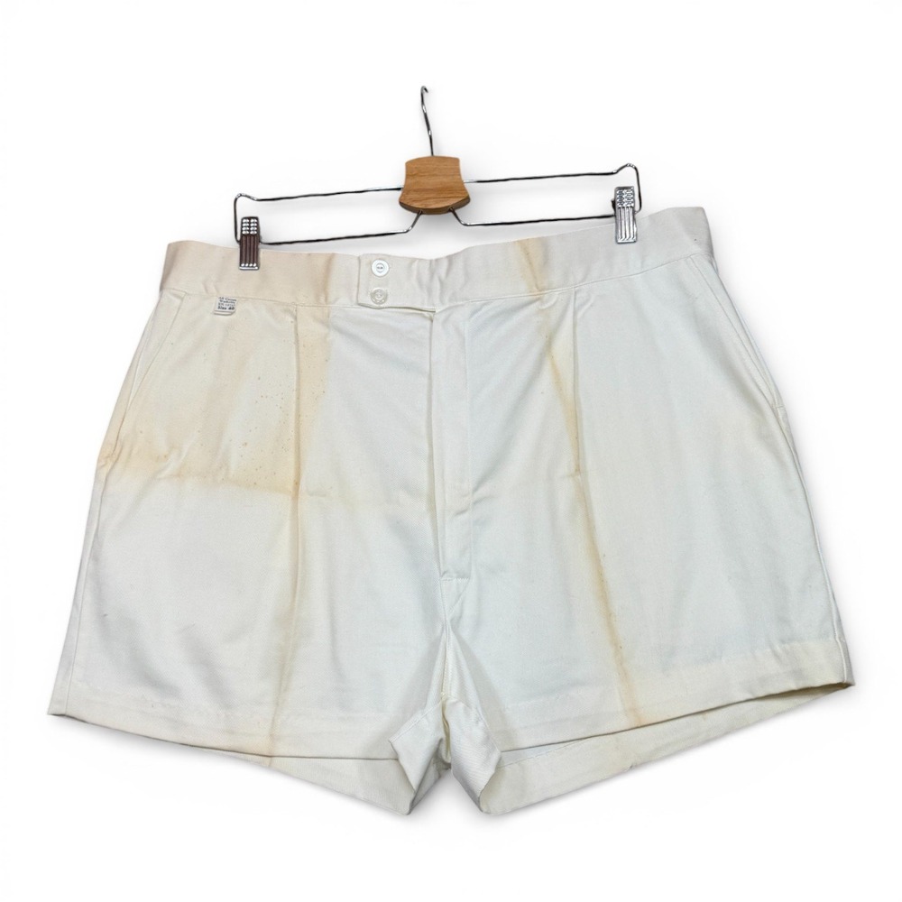 Vintage 1950s White Cotton Athletic Shorts Football Baseball Referee Size 40